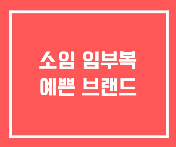 소임 임부복 예쁜 브랜드