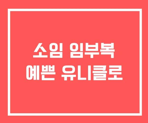 소임 임부복 예쁜 유니클로