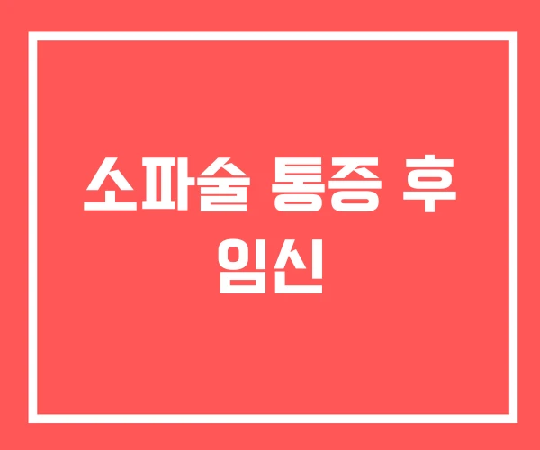 소파술 통증 후 임신