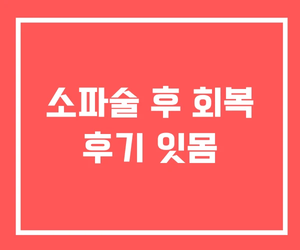 소파술 후 회복 후기 잇몸