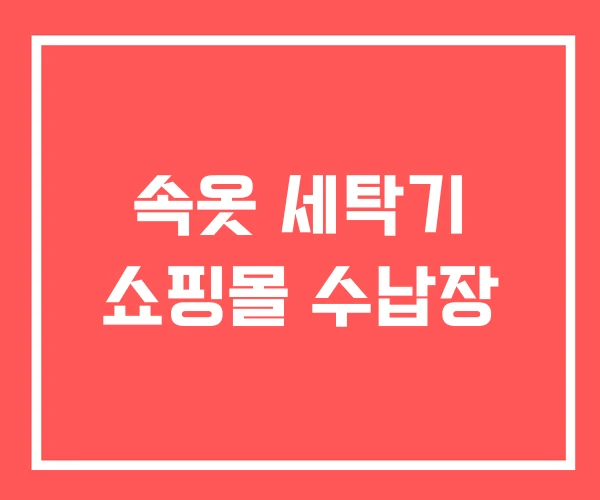 속옷 세탁기 쇼핑몰 수납장