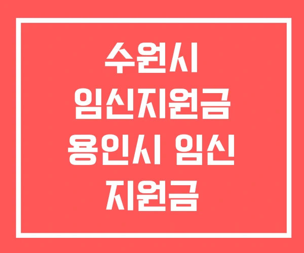 수원시 임신지원금 용인시 임신 지원금