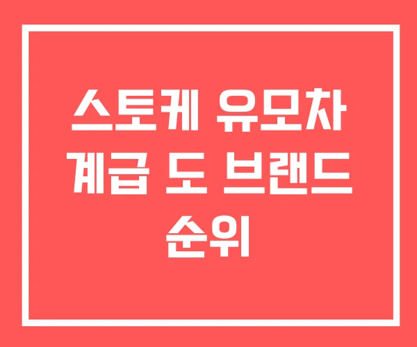 스토케 유모차 계급 도 브랜드 순위