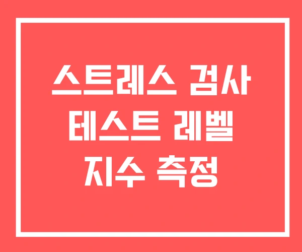 스트레스 검사 테스트 레벨 지수 측정
