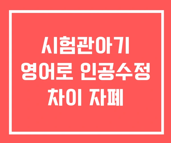 시험관아기 영어로 인공수정 차이 자폐