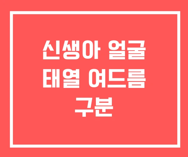 신생아 얼굴 태열 여드름 구분