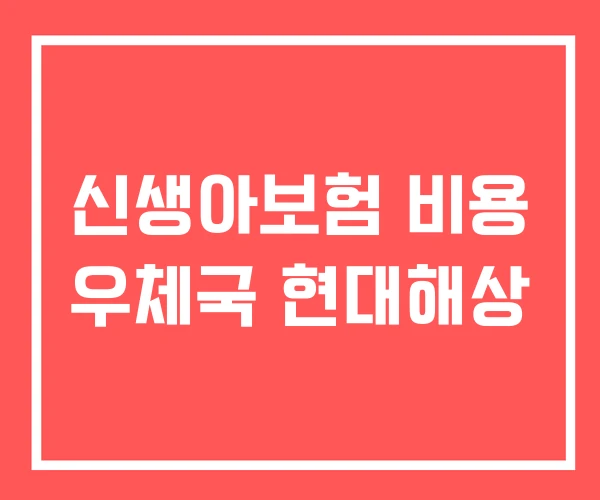 신생아보험 비용 우체국 현대해상