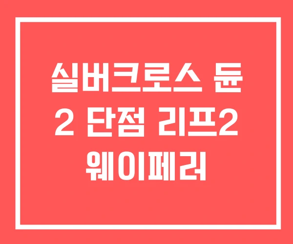 실버크로스 듄 2 단점 리프2 웨이페러