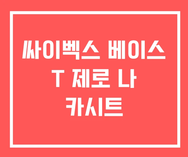 싸이벡스 베이스 T 제로 나 카시트