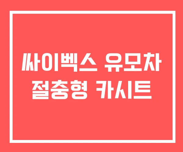 싸이벡스 유모차 절충형 카시트