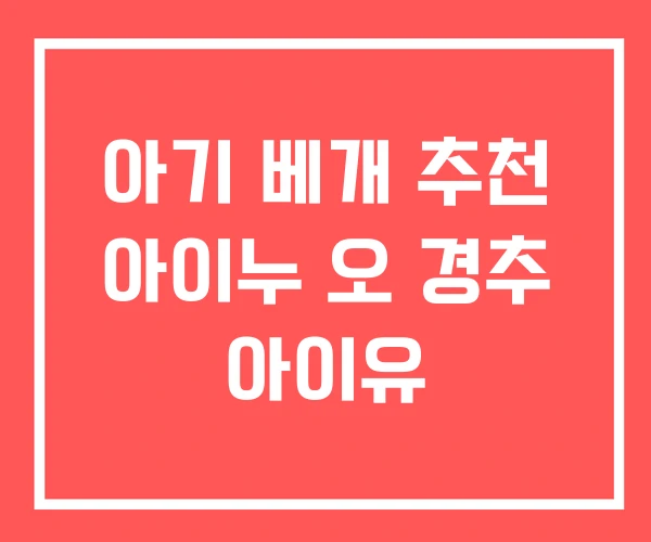 아기 베개 추천 아이누 오 경추 아이유