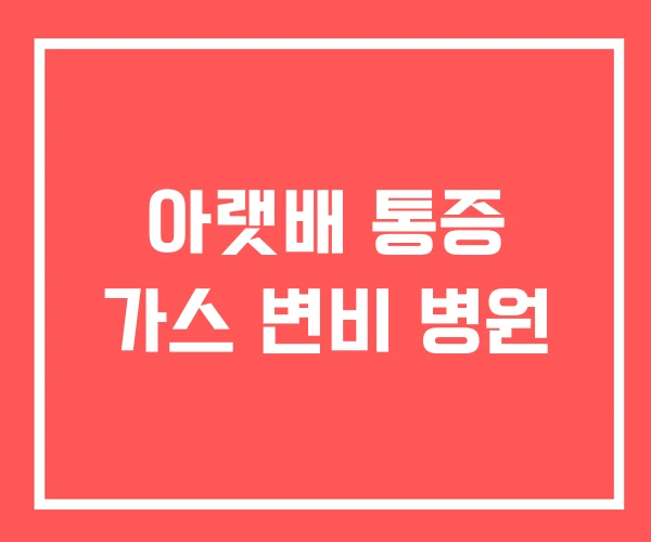 아랫배 통증 가스 변비 병원