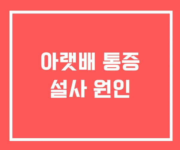 아랫배 통증 설사 원인