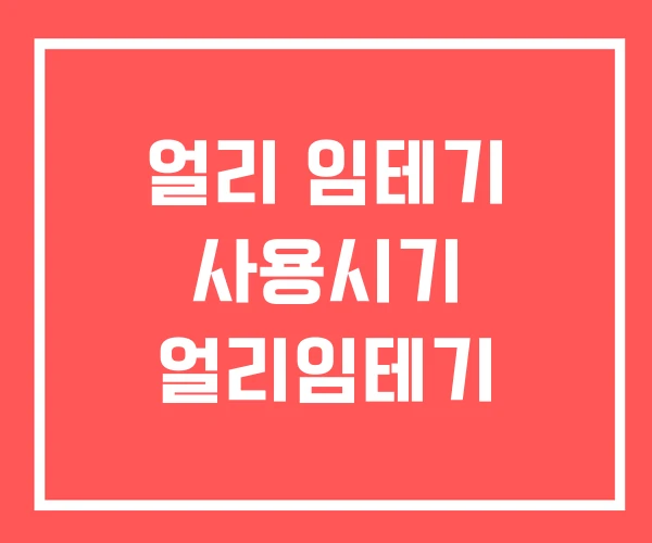 얼리 임테기 사용시기 얼리임테기