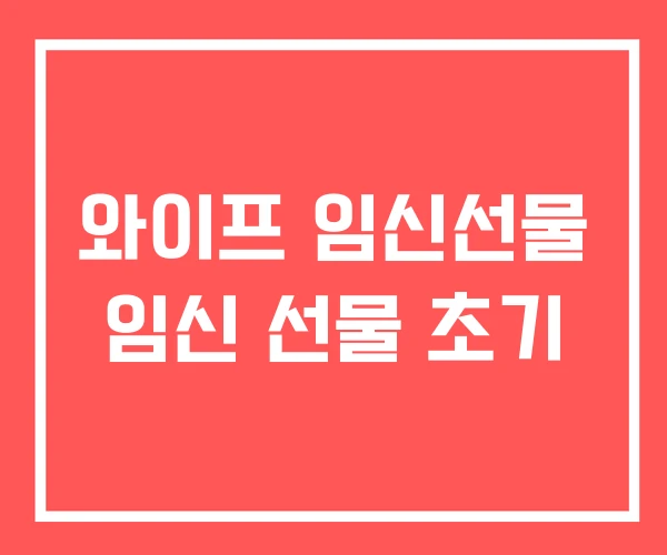 와이프 임신선물 임신 선물 초기