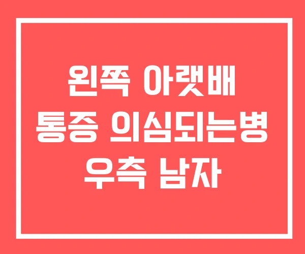 왼쪽 아랫배 통증 의심되는병 우측 남자
