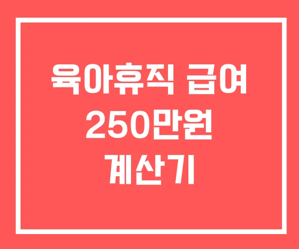 육아휴직 급여 250만원 계산기