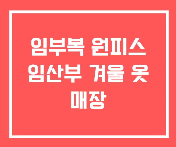 임부복 원피스 임산부 겨울 옷 매장