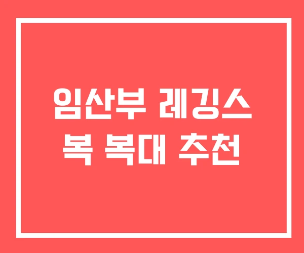 임산부 레깅스 복 복대 추천