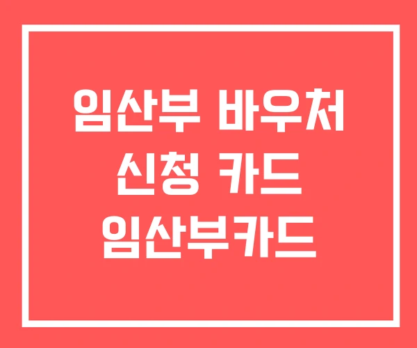 임산부 바우처 신청 카드 임산부카드
