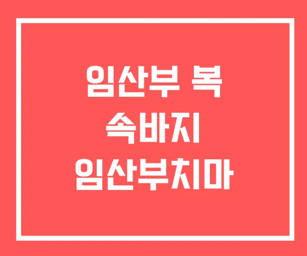 임산부 복 속바지 임산부치마