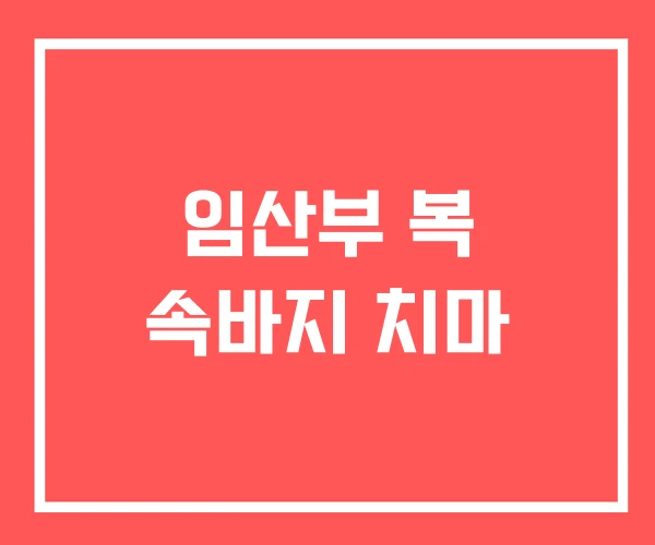 임산부 복 속바지 치마