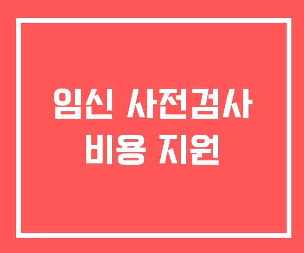 임신 사전검사 비용 지원