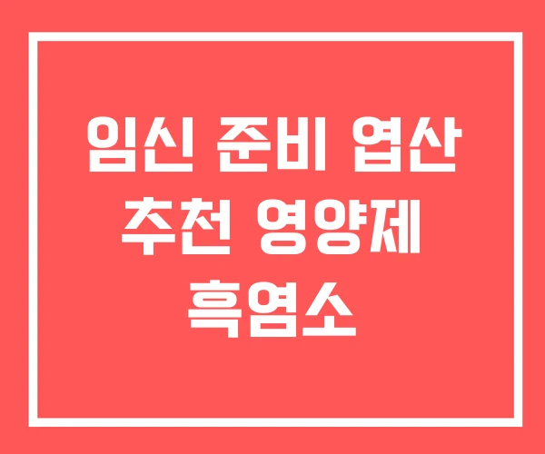 임신 준비 엽산 추천 영양제 흑염소