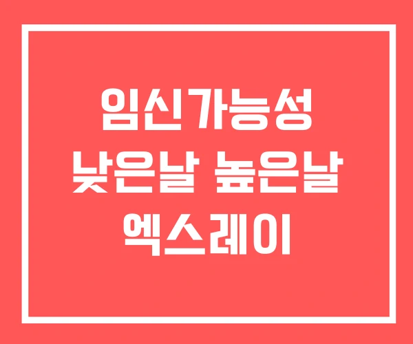 임신가능성 낮은날 높은날 엑스레이