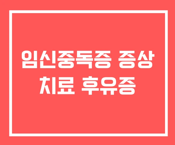 임신중독증 증상 치료 후유증