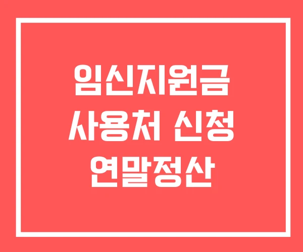 임신지원금 사용처 신청 연말정산