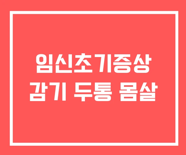 임신초기증상 감기 두통 몸살