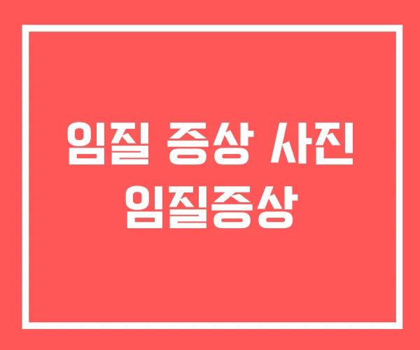 임질 증상 사진 임질증상