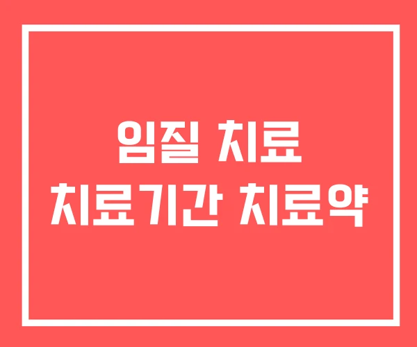 임질 치료 치료기간 치료약