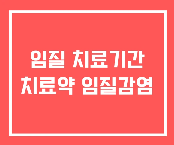 임질 치료기간 치료약 임질감염