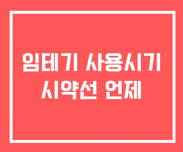 임테기 사용시기 시약선 언제