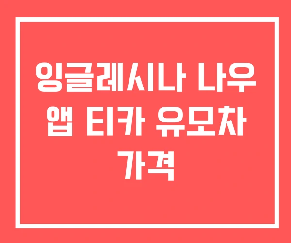 잉글레시나 나우 앱 티카 유모차 가격