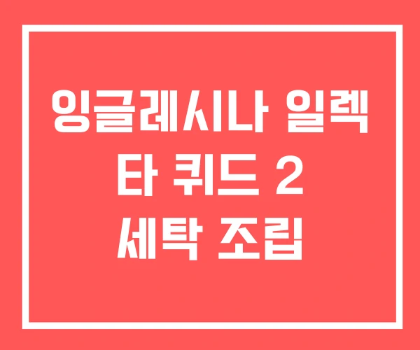 잉글레시나 일렉 타 퀴드 2 세탁 조립