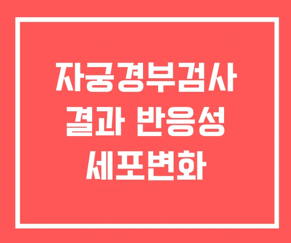 자궁경부검사 결과 반응성 세포변화