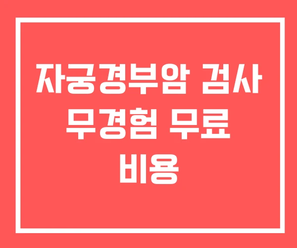 자궁경부암 검사 무경험 무료 비용