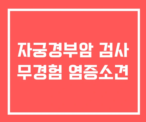 자궁경부암 검사 무경험 염증소견