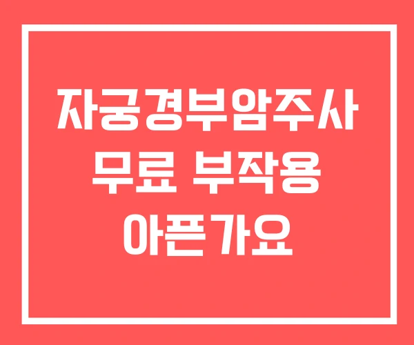자궁경부암주사 무료 부작용 아픈가요