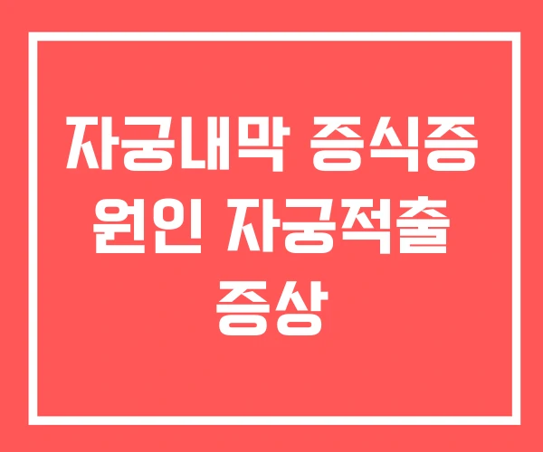 자궁내막 증식증 원인 자궁적출 증상