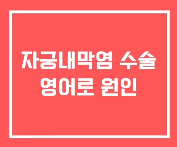 자궁내막염 수술 영어로 원인