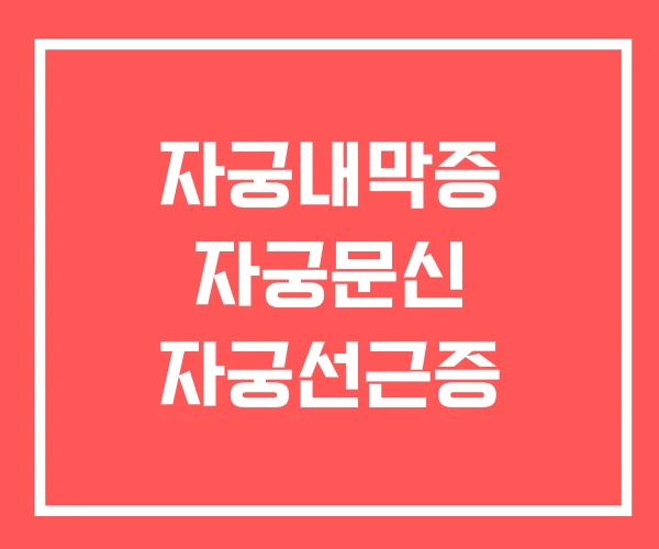 자궁내막증 자궁문신 자궁선근증