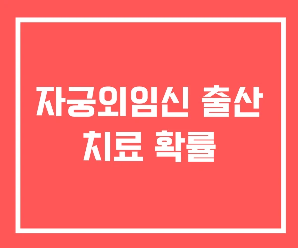 자궁외임신 출산 치료 확률