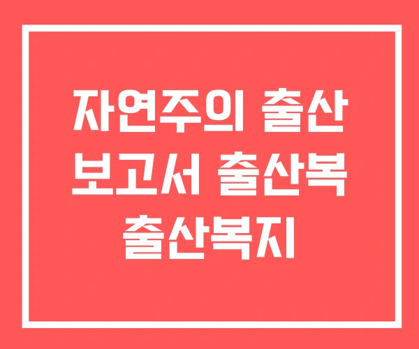 자연주의 출산 보고서 출산복 출산복지