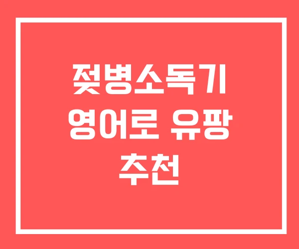 젖병소독기 영어로 유팡 추천