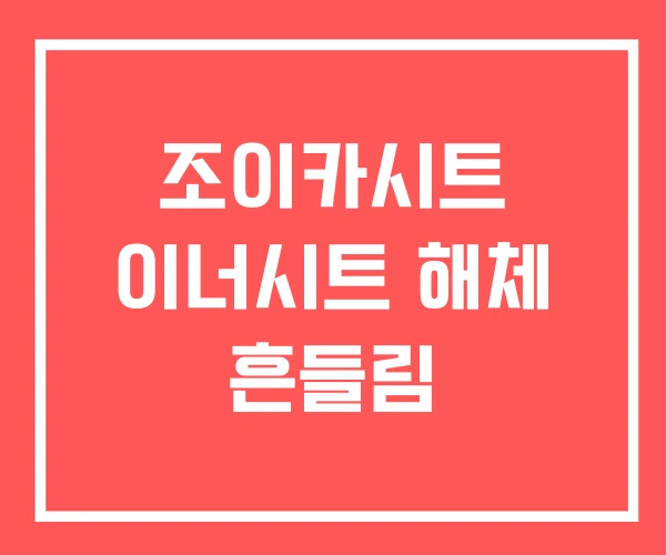 조이카시트 이너시트 해체 흔들림