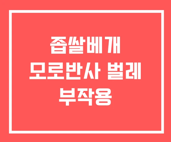 좁쌀베개 모로반사 벌레 부작용